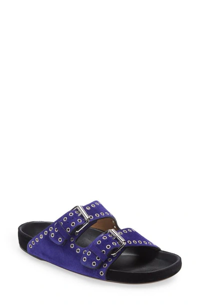 Shop Isabel Marant Lennyo Studded Slide Sandal In Purple