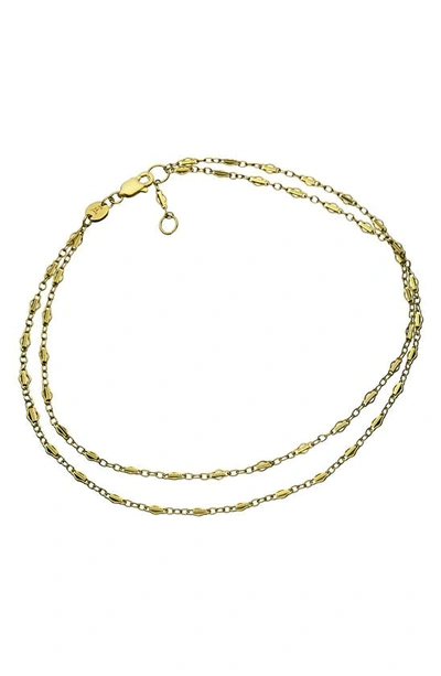 Shop Jennifer Zeuner Katrin Multistrand Anklet In Yellow Gold