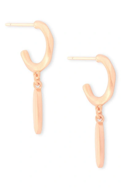 Shop Kendra Scott Fern Drop Huggie Hoop Earrings In Rose Gold