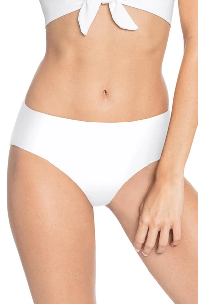 Shop Robin Piccone Ava High Waist Bikini Bottoms In White