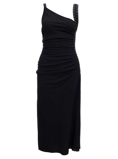 Shop Dolce & Gabbana Gathered Detail Sleeveless Midi Dress In Black