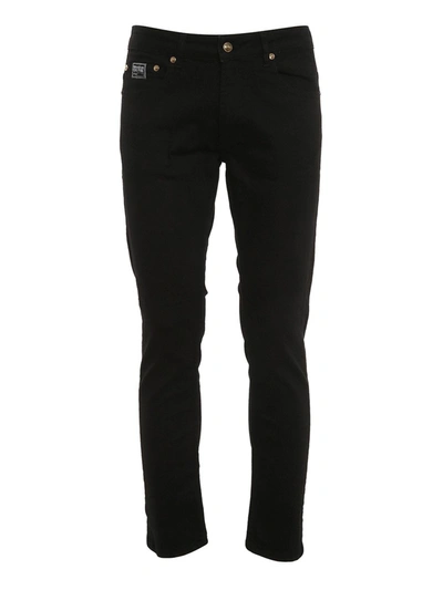 Shop Versace Jeans Couture Straight Leg Denim Jeans In Black