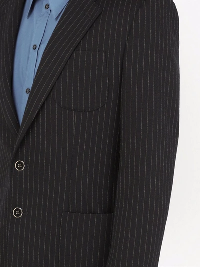 Shop Dolce & Gabbana Pinstriped Single-breasted Blazer In Black