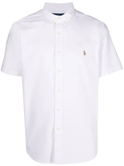 Polo Ralph Lauren Mens White Logo-embroidered Cotton-seersucker Shirt Xl In White