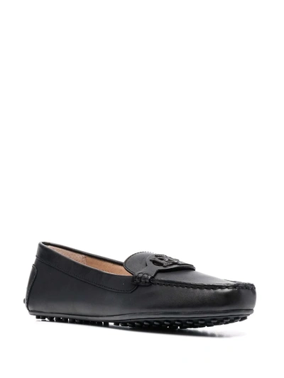 Shop Lauren Ralph Lauren Brynn Logo Patch Loafers In Black