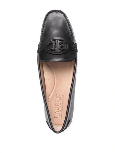 Shop Lauren Ralph Lauren Brynn Logo Patch Loafers In Black