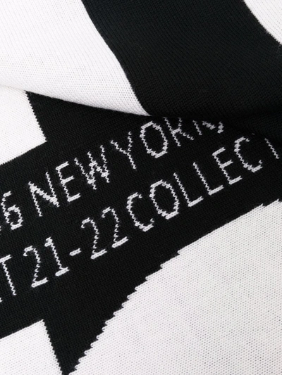 Shop Helmut Lang Logo-print Wool Scarf In Black
