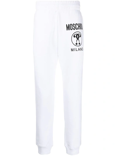 Shop Moschino Logo-print Joggers In White