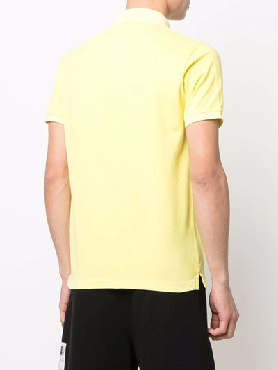 Shop Stone Island Logo-patch Short-sleeved Polo Shirt In Yellow