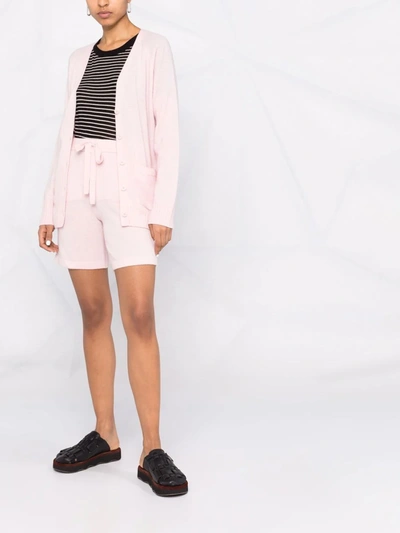 Shop P.a.r.o.s.h Cashmere-knit Drawstring Shorts In Pink