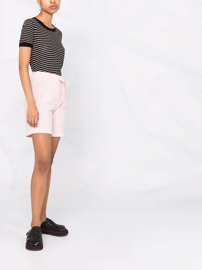 Shop P.a.r.o.s.h Cashmere-knit Drawstring Shorts In Pink