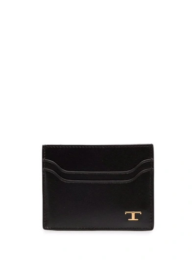 Shop Tod's Logo-plaque Leather Cardholder In Brown