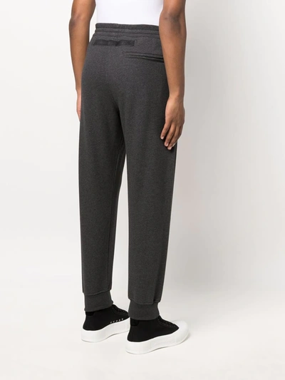 Shop Alexander Mcqueen Tapered Cotton Track Pants In Grey