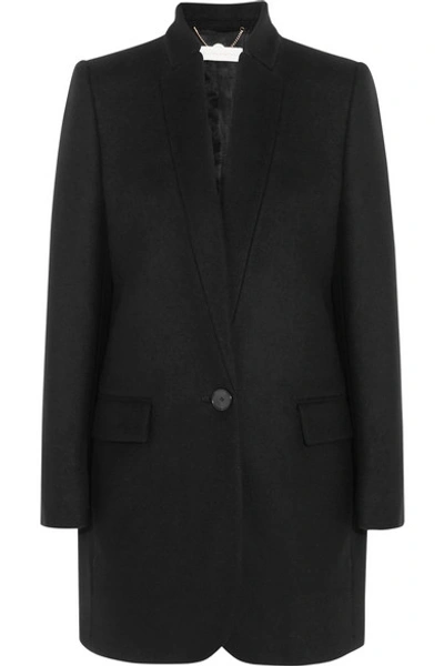 Stella Mccartney Bryce Melton Wool-blend Coat In Black