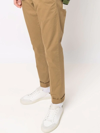 Shop Dondup Slim-fit Cotton Trousers In Brown