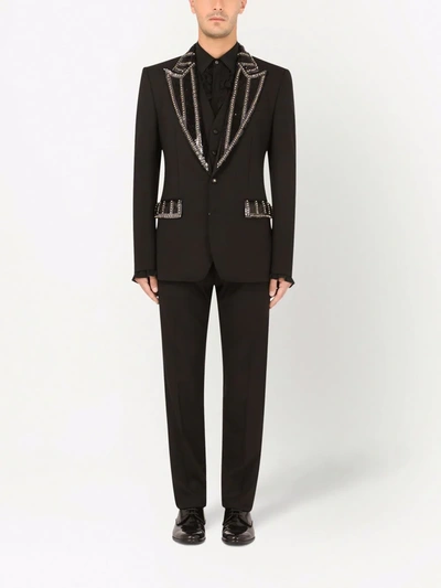 Shop Dolce & Gabbana Sicilia-fit Embellished Three-piece Suit In Schwarz