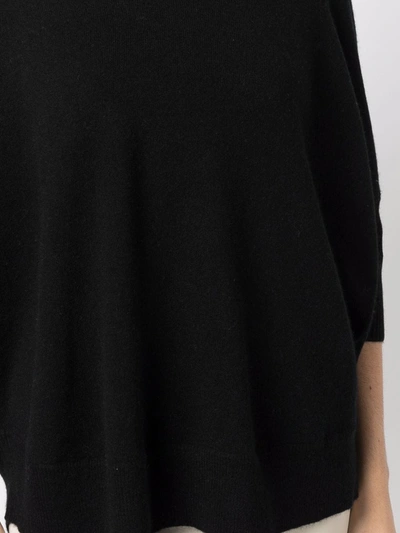 Shop Max & Moi Crop-sleeve Cashmere Jumper In Schwarz