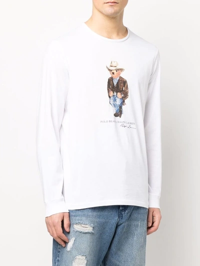 Shop Polo Ralph Lauren Polo Bear-print Sweatshirt In Weiss