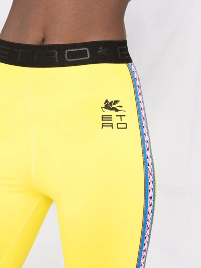 Shop Etro Logo-print Leggings In Gelb