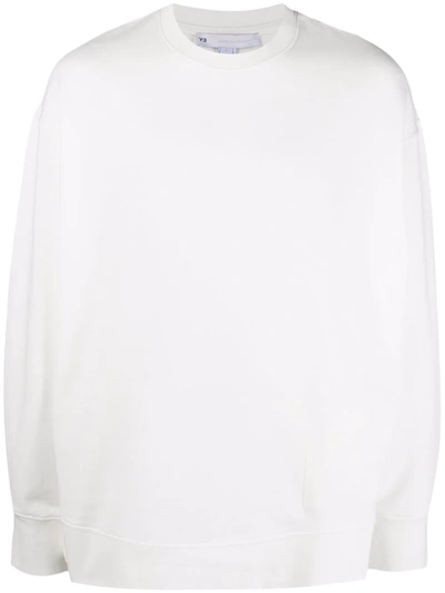 Shop Y-3 Crewn-neck Sweatshirt In Weiss