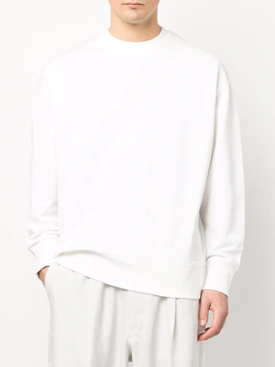 Shop Y-3 Crewn-neck Sweatshirt In Weiss