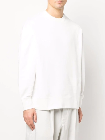 Shop Y-3 Crewn-neck Sweatshirt In Weiss