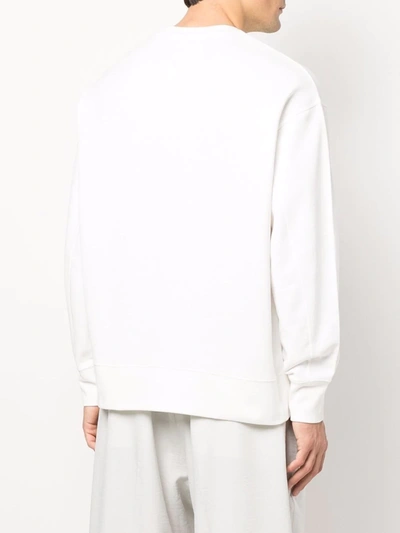 Shop Y-3 Crewn-neck Sweatshirt In Weiss