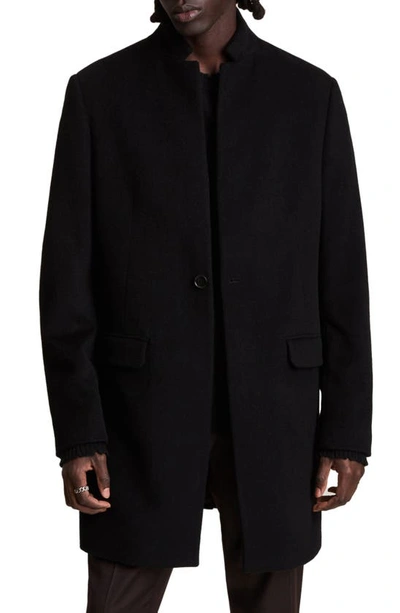 Shop Allsaints Manor Wool Overcoat In Black