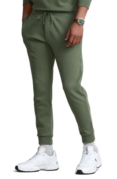 Shop Polo Ralph Lauren Double Knit Jogger Sweatpants In Army Olive