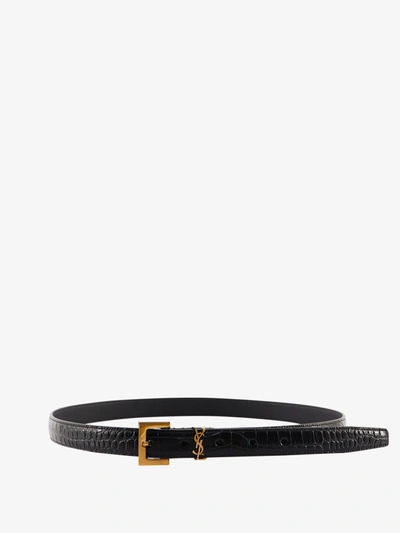 Shop Saint Laurent Belt In Black