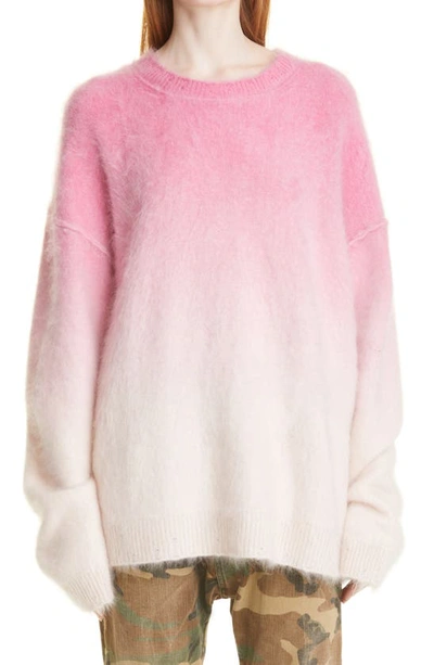 Shop R13 Japanese Brushed Cashmere Dip-dye Sweater In Pink Ombre