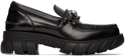 Shop Gucci Black Horsebit Loafers In 1000 Nero/nero