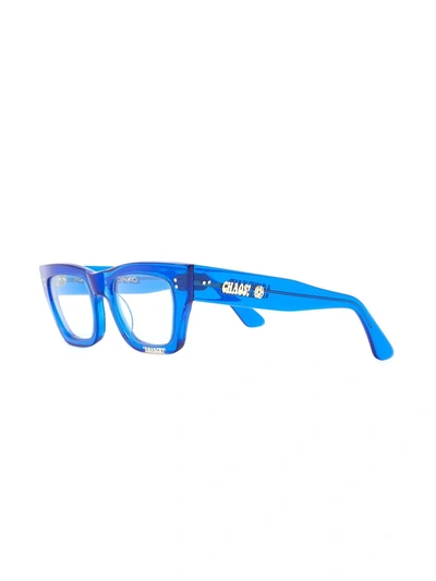 Shop Natasha Zinko This Is Revolution Square-frame Sunglasses In Blue