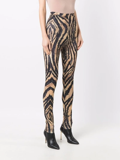 Roberto Cavalli Freedom Print Leggings In Black