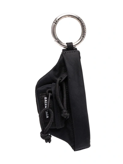 Shop Balenciaga Micro Beltpack Keyring In Black