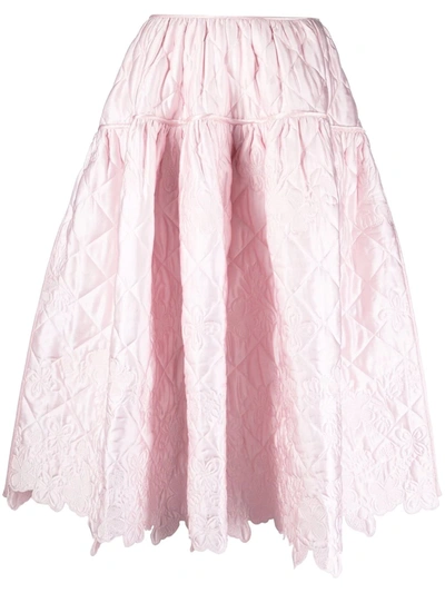 Cecilie Bahnsen Diamond-quilted Joy Skirt In Pink