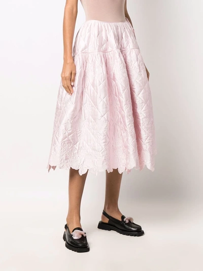 Cecilie Bahnsen Diamond-quilted Joy Skirt In Pink
