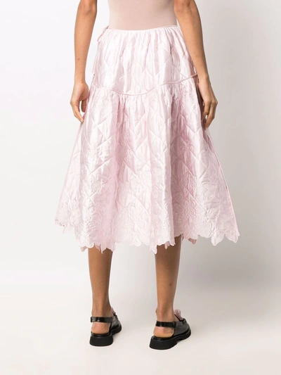 Cecilie Bahnsen Diamond-quilted Joy Skirt In Pink