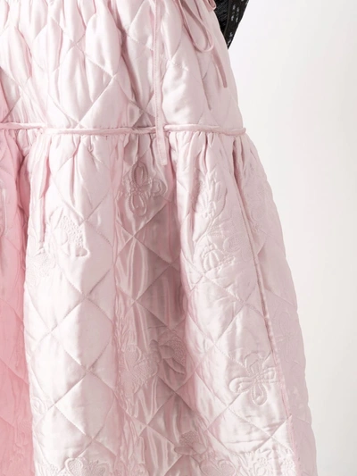 Shop Cecilie Bahnsen Diamond-quilted Joy Skirt In Pink