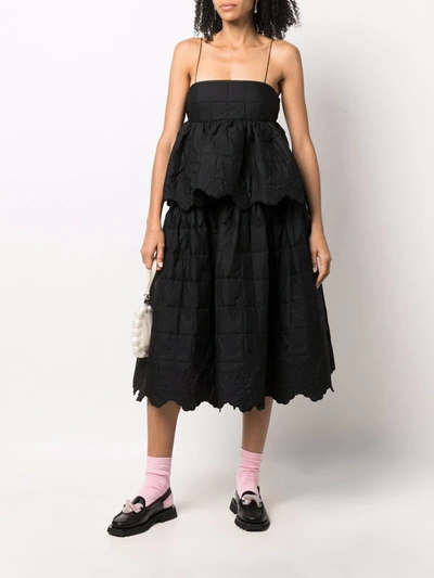 Shop Cecilie Bahnsen Rosie Quilted Full Skirt In Black