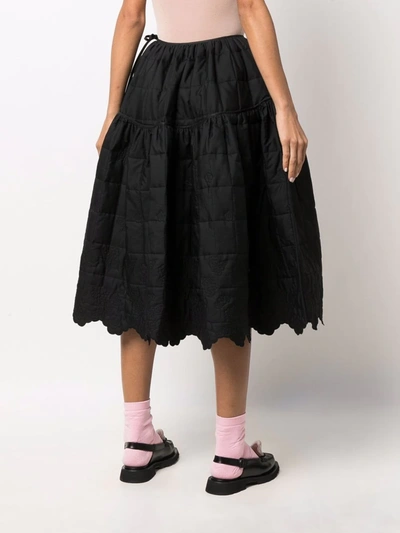 Shop Cecilie Bahnsen Rosie Quilted Full Skirt In Black