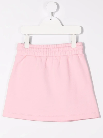 Off-white Logo Cotton Mini Sweat Skirt In Pink