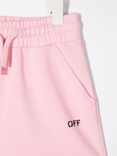 Shop Off-white Logo-print Track Skirt In Pink