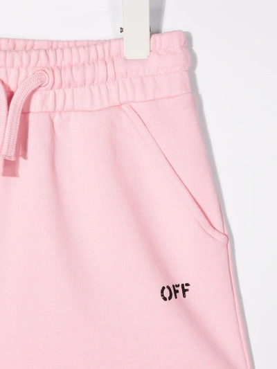 Off-white Logo Cotton Mini Sweat Skirt In Pink