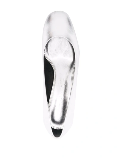 Ferragamo Farrah Slip-on Leather Pumps In Grey