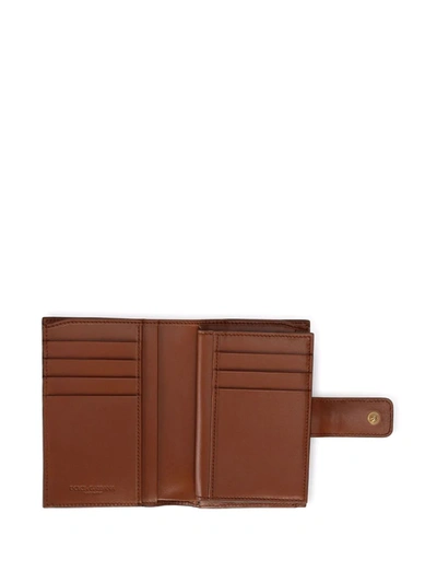 Dolce & Gabbana Crespo Leopard-print Bi-fold Wallet In Brown