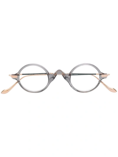 Shop Matsuda Round Frame Glasses In Grey