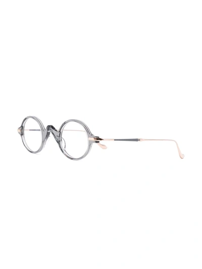 Shop Matsuda Round Frame Glasses In Grey