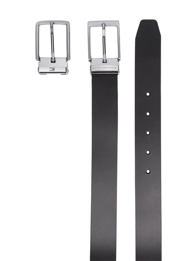 Shop Tommy Hilfiger Buckle-fastening Leather Belt In Black