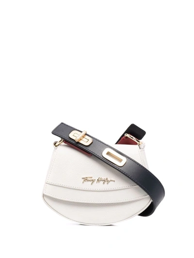 Tommy Hilfiger Logo-plaque Leather Crossbody Bag In White | ModeSens